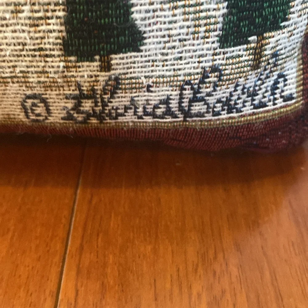 Gloria Bowler Riverdale tapestry Star of Peace Snowman Christmas throw pillow